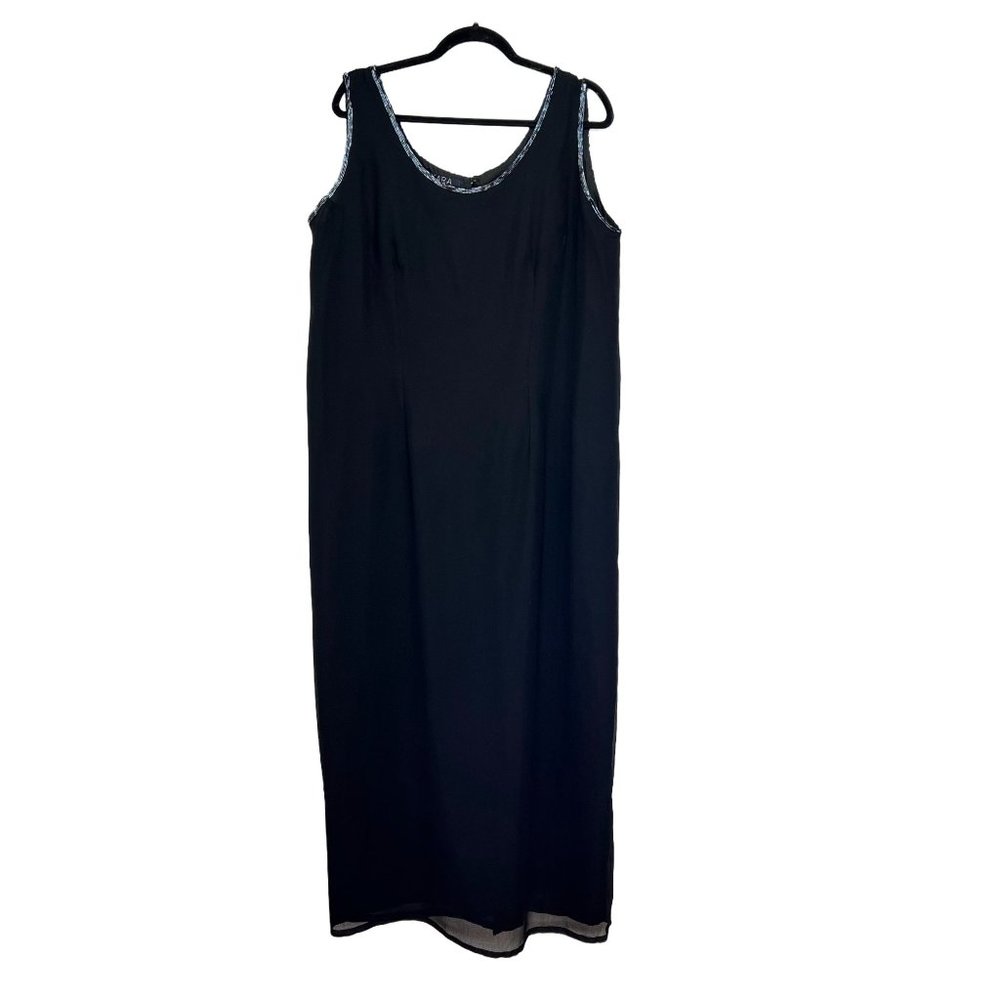 JKara 100% Polyester Black Shift Midi Dress Size 20